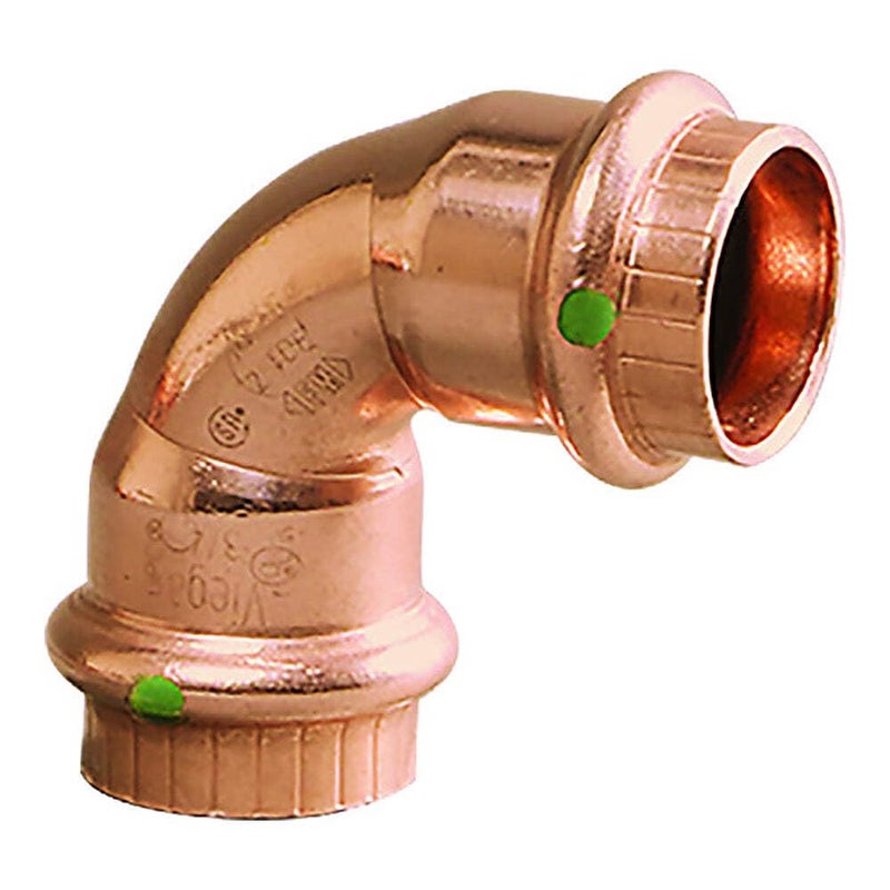 Viega 77317 ProPress Zero Lead Copper 90-Degree Elbow with 1/2-Inch P x P, 10-Pack - Image 1